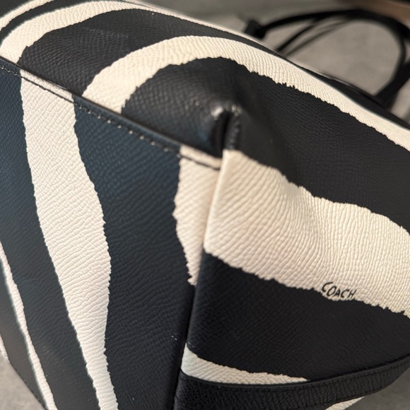 Coach Taxi Zip Top Tote in Zebra Print! GUC!! - Picture 7 of 15